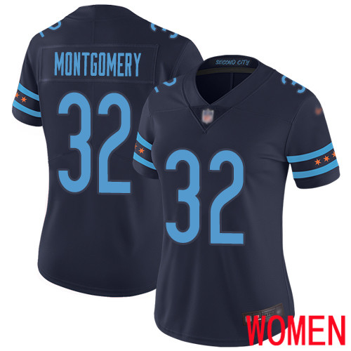 Chicago Bears Limited Navy Blue Women David Montgomery Jersey NFL Football 32 City Edition